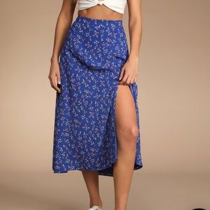 NEVER WORN: Cobalt Blue Midi Skirt